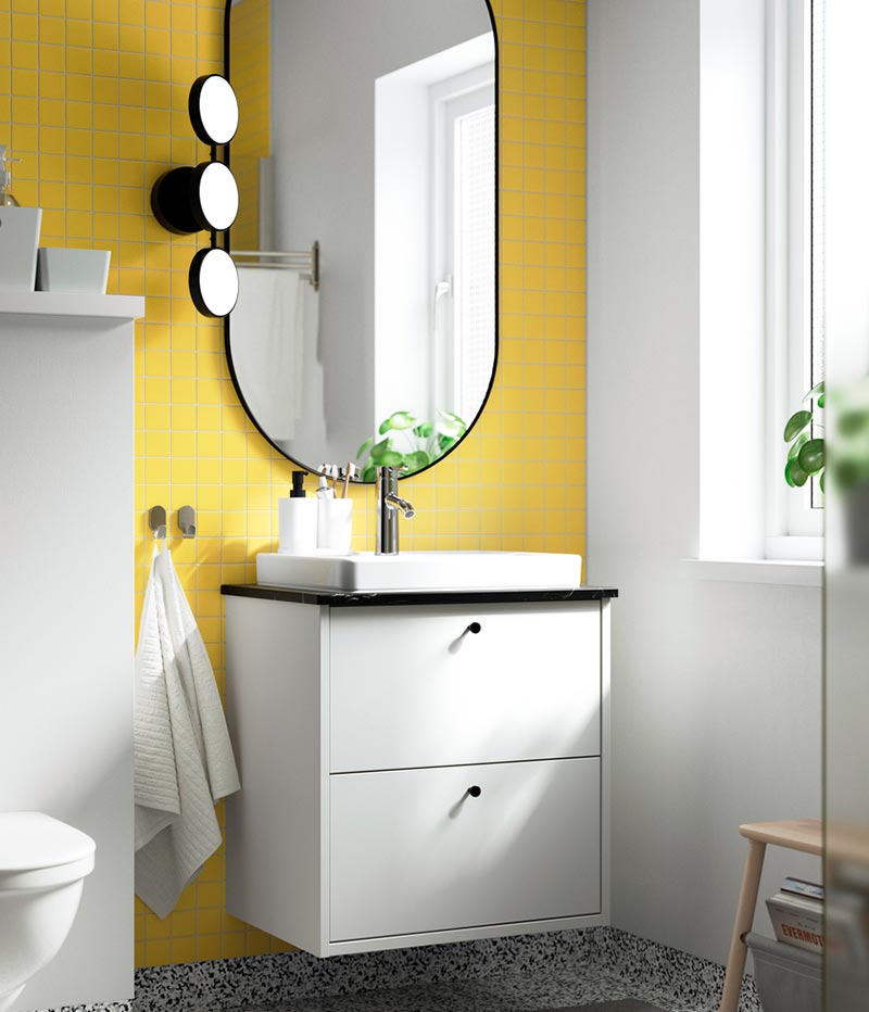 IKEA-havback beyaz lavabo dolabi