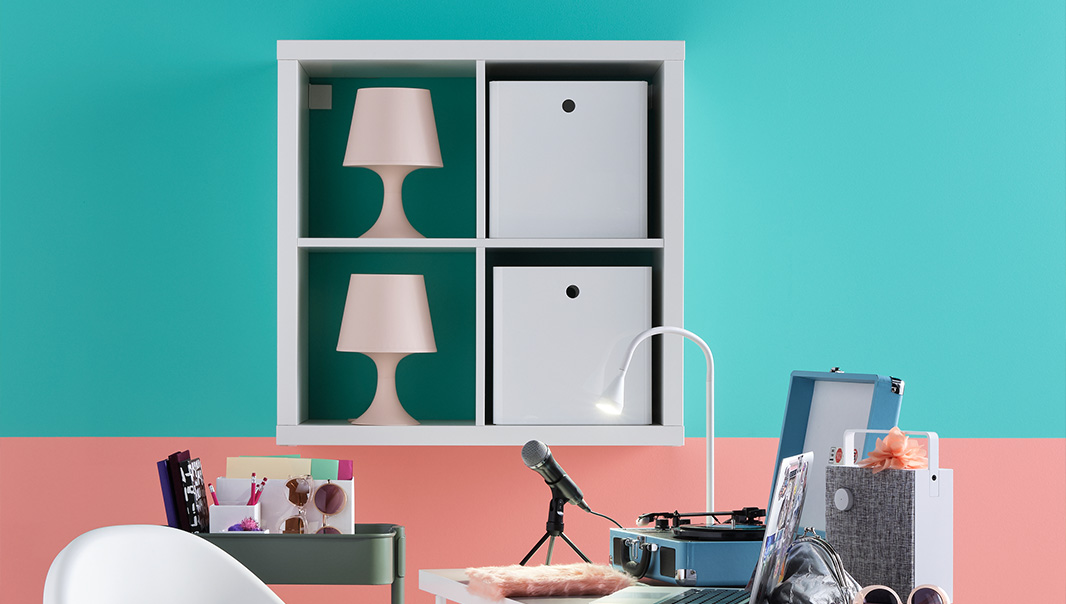 IKEA-kallax beyaz kare acik raf unitesi