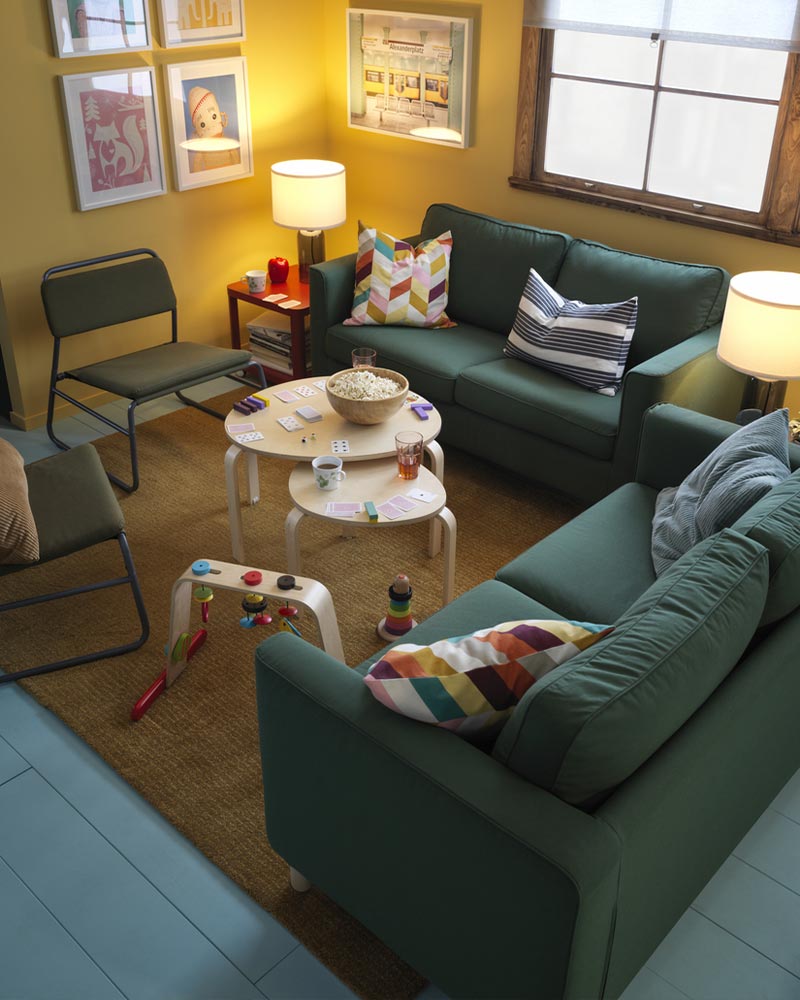 IKEA-parup vissle koyu yesil 2 li kanepe 1