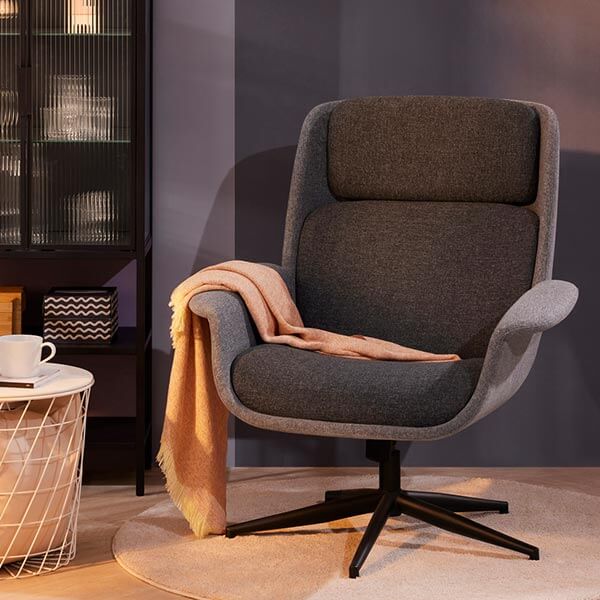 IKEA-aleby gunnared orta gri tekli doner koltuk 2