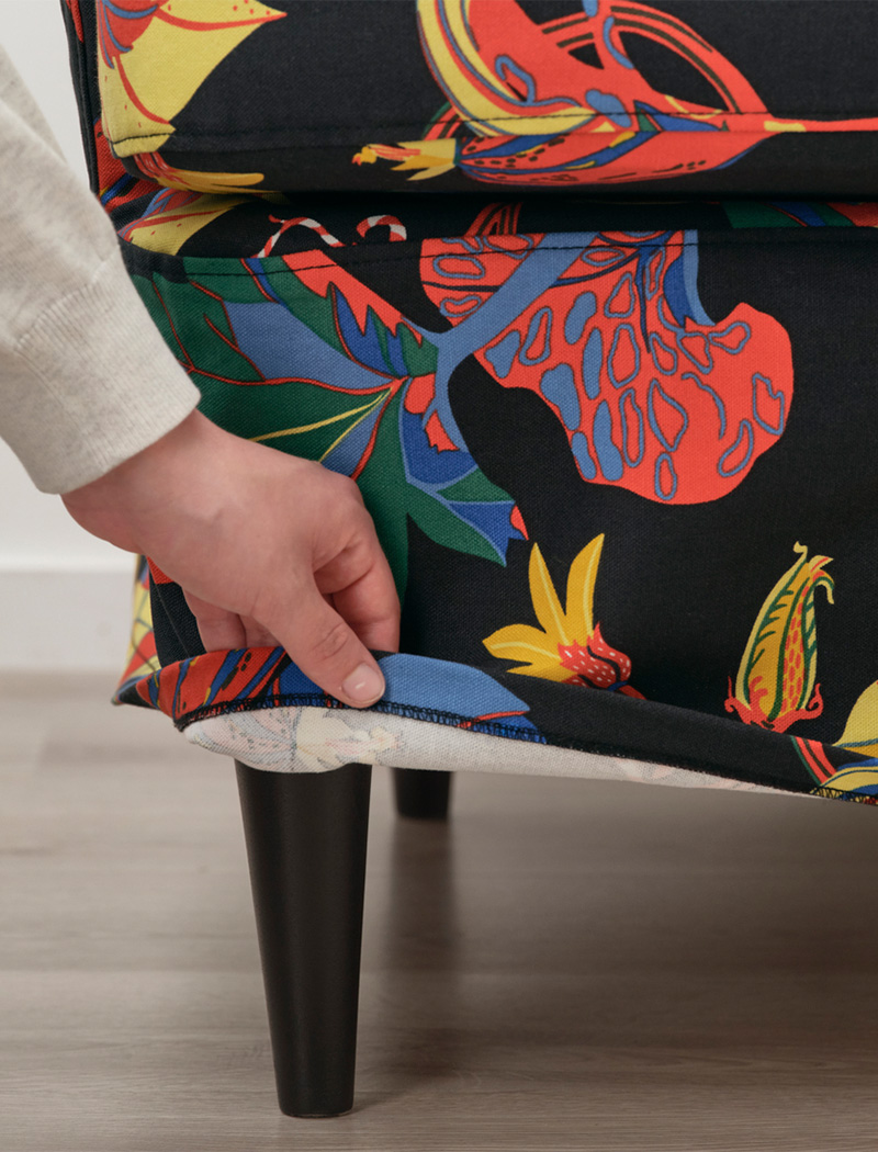 IKEA-strandmon renkli tekli koltuk kilifi