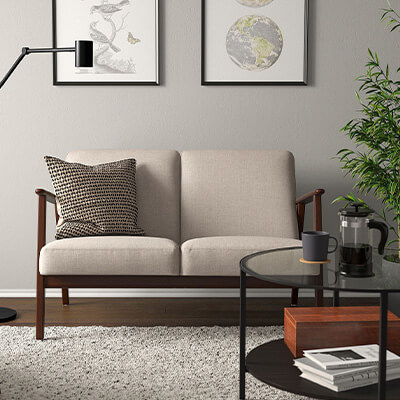 IKEA-ekenaset kilanda acik bej 2 li kanepe