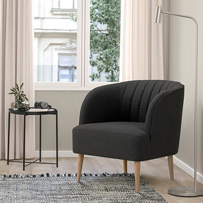 IKEA-fullosa koyu gri berjer