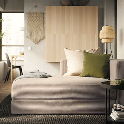 IKEA-jattebo samsala gri bej uzanma koltugu