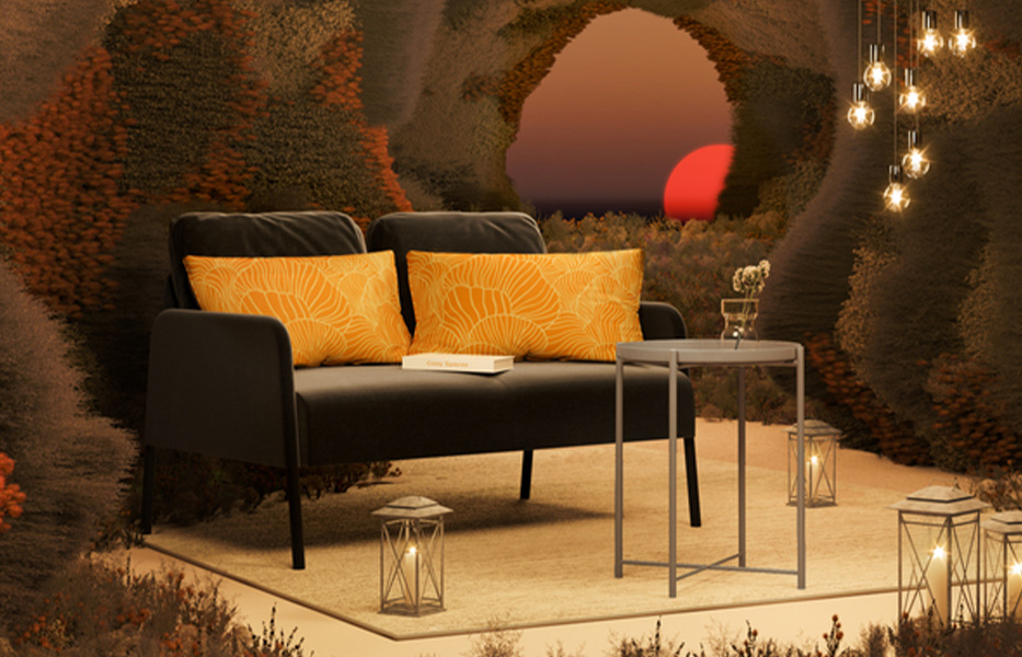 IKEA-glostad kumas kanepe