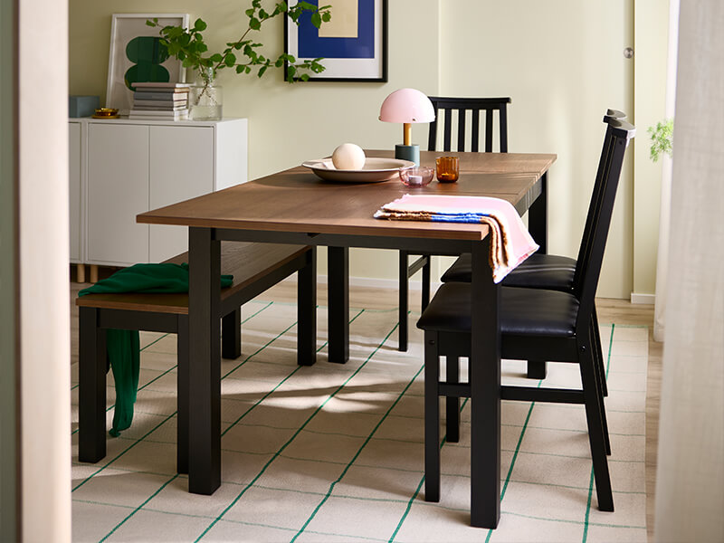 IKEA-alhult siyah kahverengi 4 6 kisilik acilir yemek masasi 02