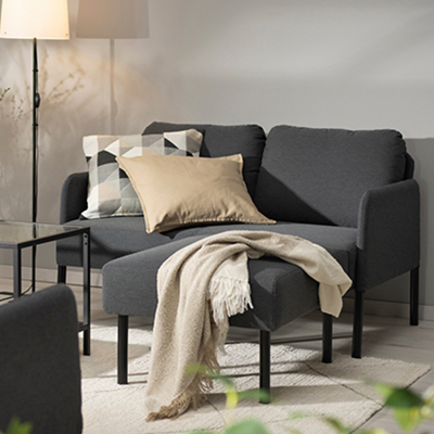 IKEA-glostad 2li kanepe ve puf 2