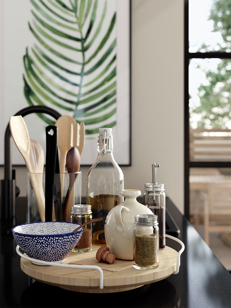 IKEA-aptitlig bambu 28 cm donen tabla