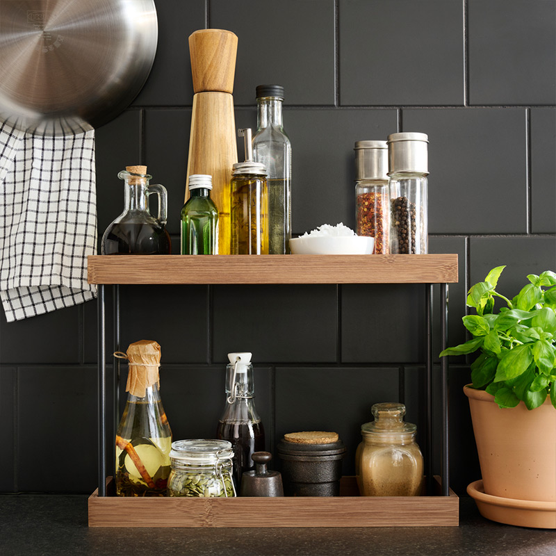 IKEA-nalblecka metal bambu 38x13x28 cm tezgah ustu duzenleyici