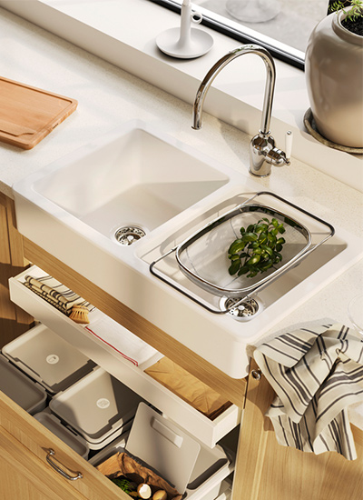 IKEA-havsen lillviken beyaz cift gozlu eviye