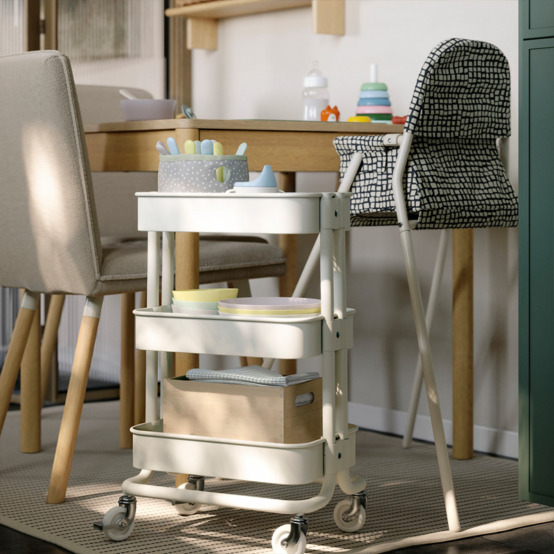 IKEA-raskog beyaz servis arabasi
