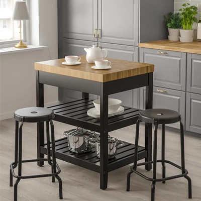 IKEA-vadholma siyah mese mutfak adasi 1
