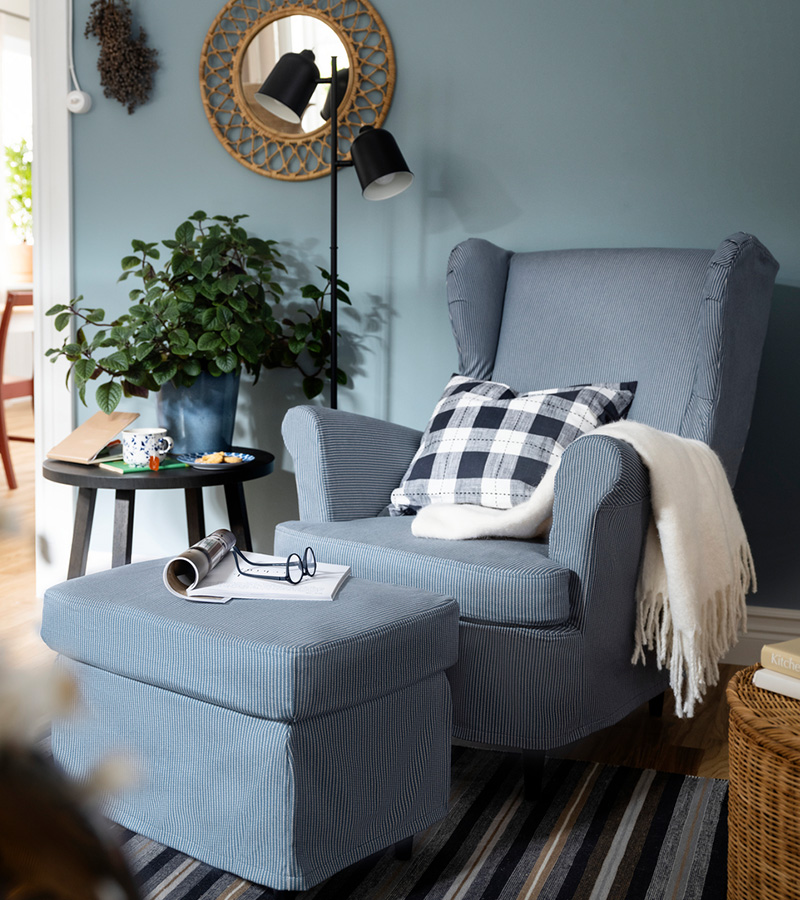 IKEA-strandmon tekli koltuk kilifi