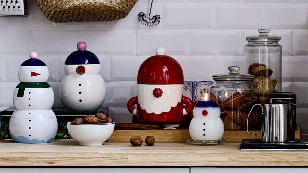 IKEA-vinterfint noel baba kirmizi gida saklama kabi