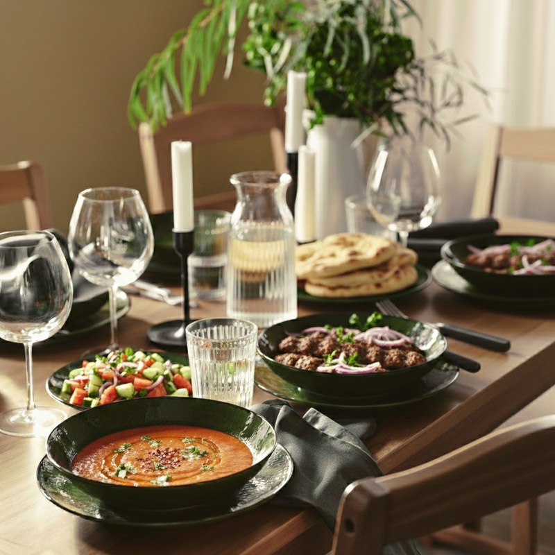 IKEA-pelarkaktus yesil yemek takimi