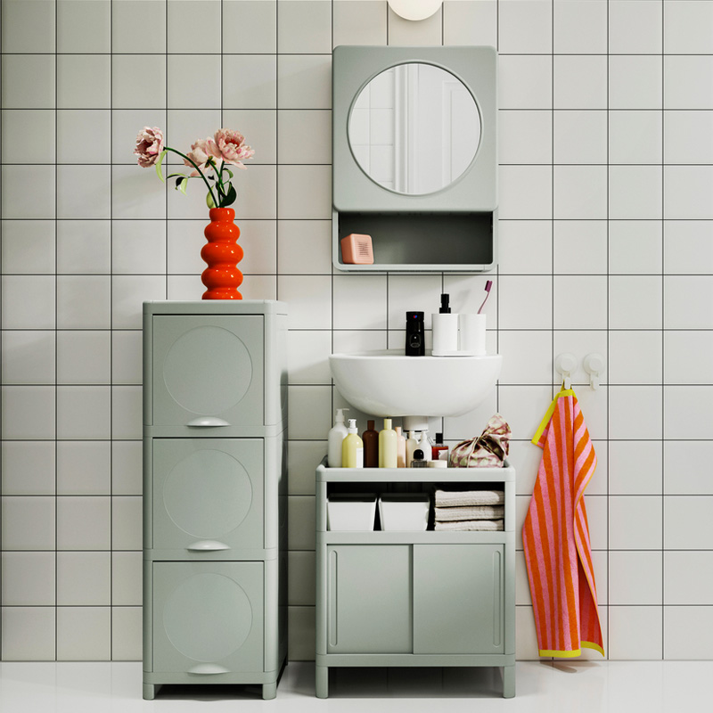 IKEA-ivosjon yesil beyaz banyo takimi mobil