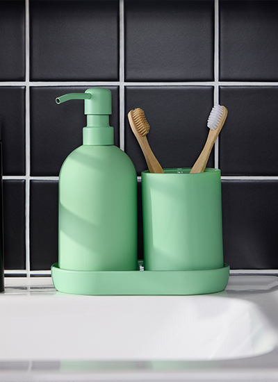 IKEA-gansjon acik yesil banyo seti 01