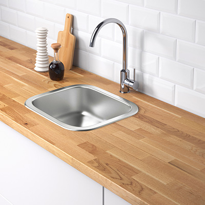 IKEA-fyndig paslanmaz celik 46x40 cm tek gozlu eviye