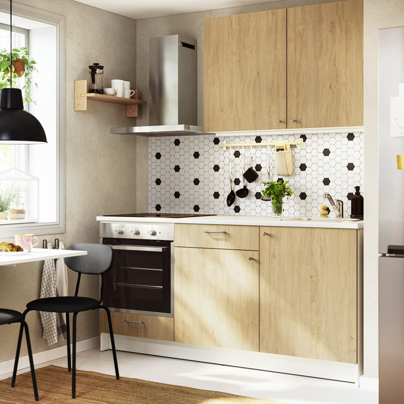 IKEA-knoxhult mese gorunumlu mutfak dolabi kombinasyonu