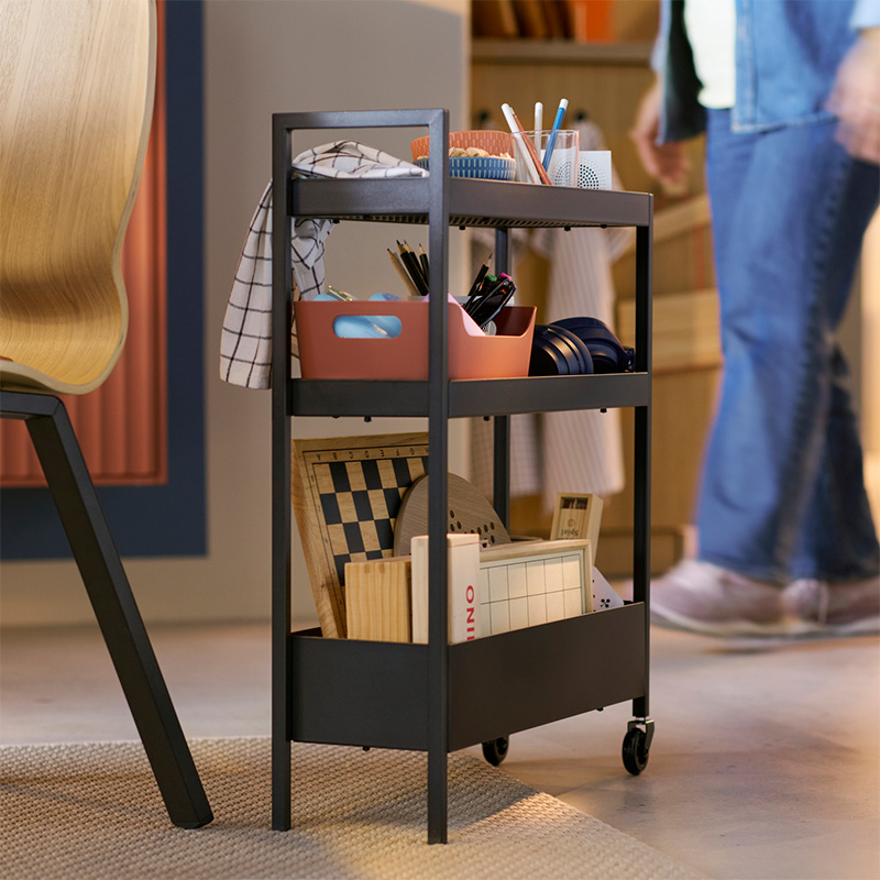 IKEA-nissafors siyah servis arabasi siyah