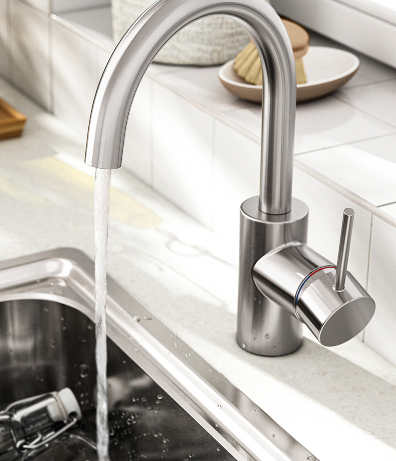 IKEA-sallsjon metal rengi eviye bataryasi