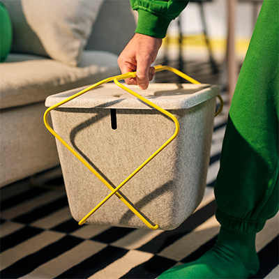 IKEA-brannboll gri kapakli kutu