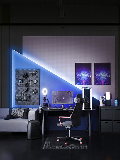 IKEA-gamer odasi dekorasyonu gamer odasi icin fikirler