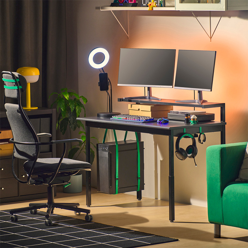 IKEA-utespelare siyah oyuncu masasi