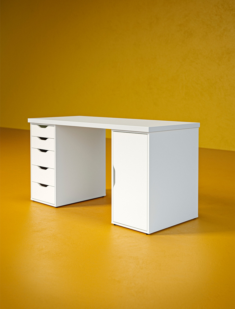IKEA-alex beyaz 140x60 calisma masasi