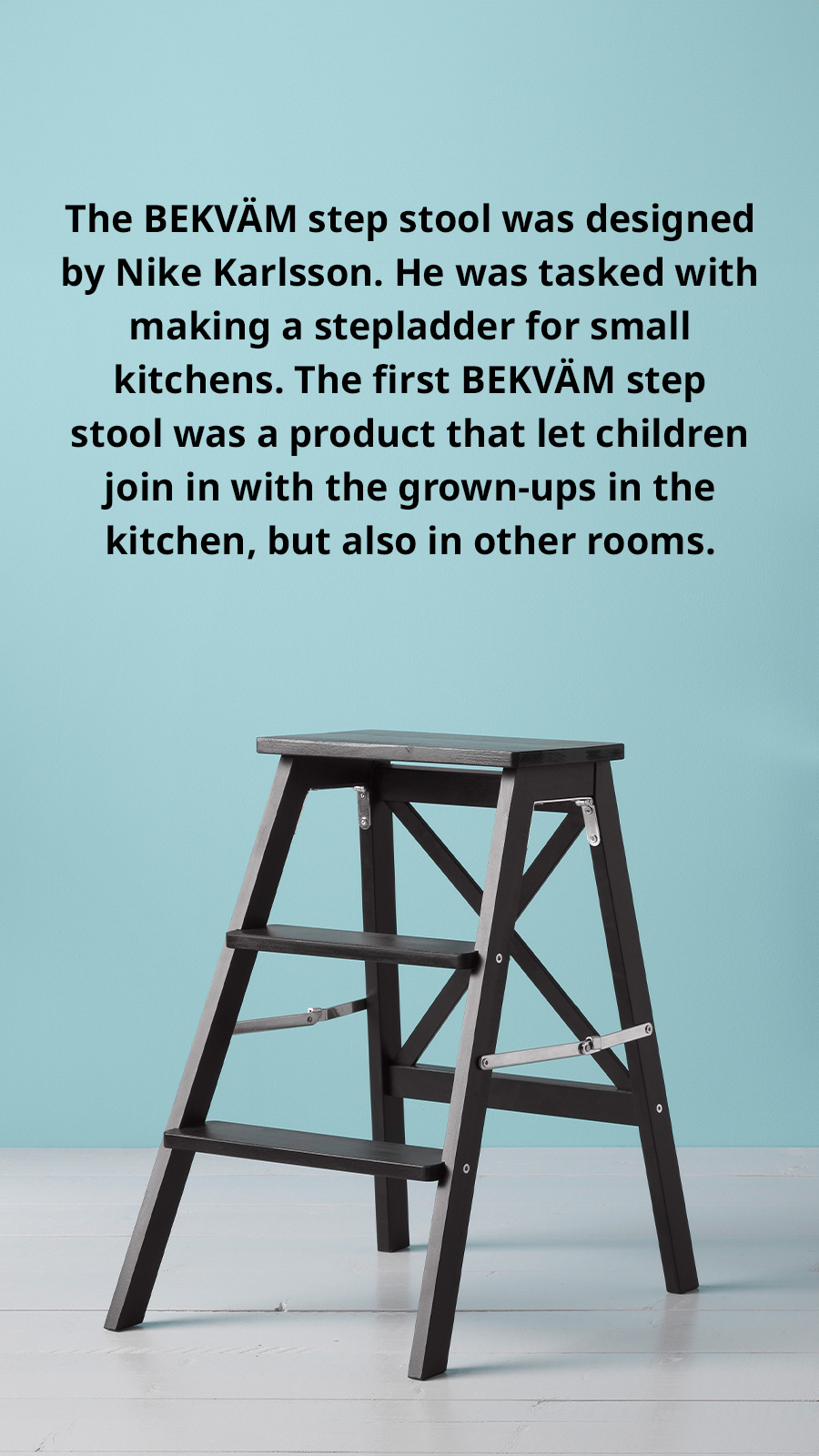 BEKVAM black 43x50 cm step stool - 30178884 | IKEA