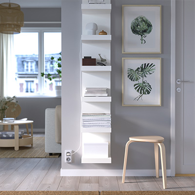 IKEA-lack beyaz 30x190 duvar rafi