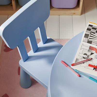 IKEA-mammut acik mavi cocuk sandalyesi