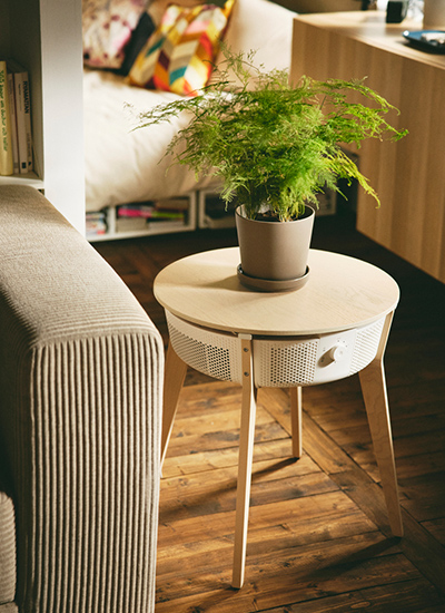 IKEA-starkvind hava temizleyicili sehpa beyaz