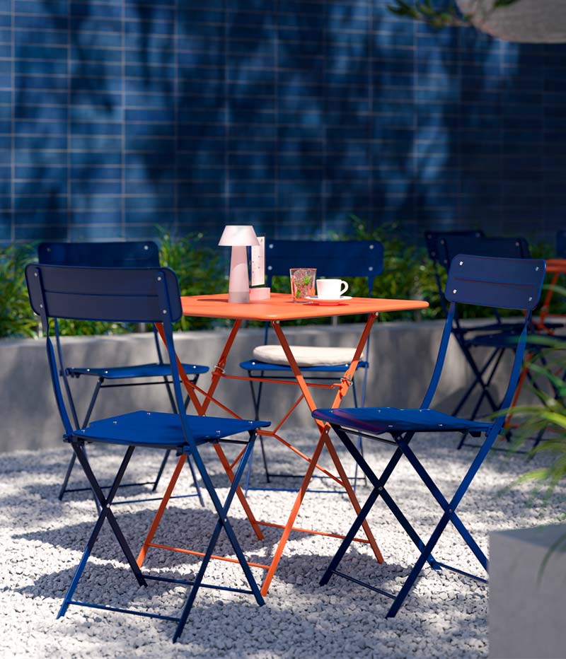 IKEA-sundso koyu mavi katlanabilir sandalye