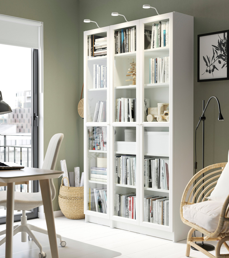 IKEA-billy cam kapakli kitaplik 69281804