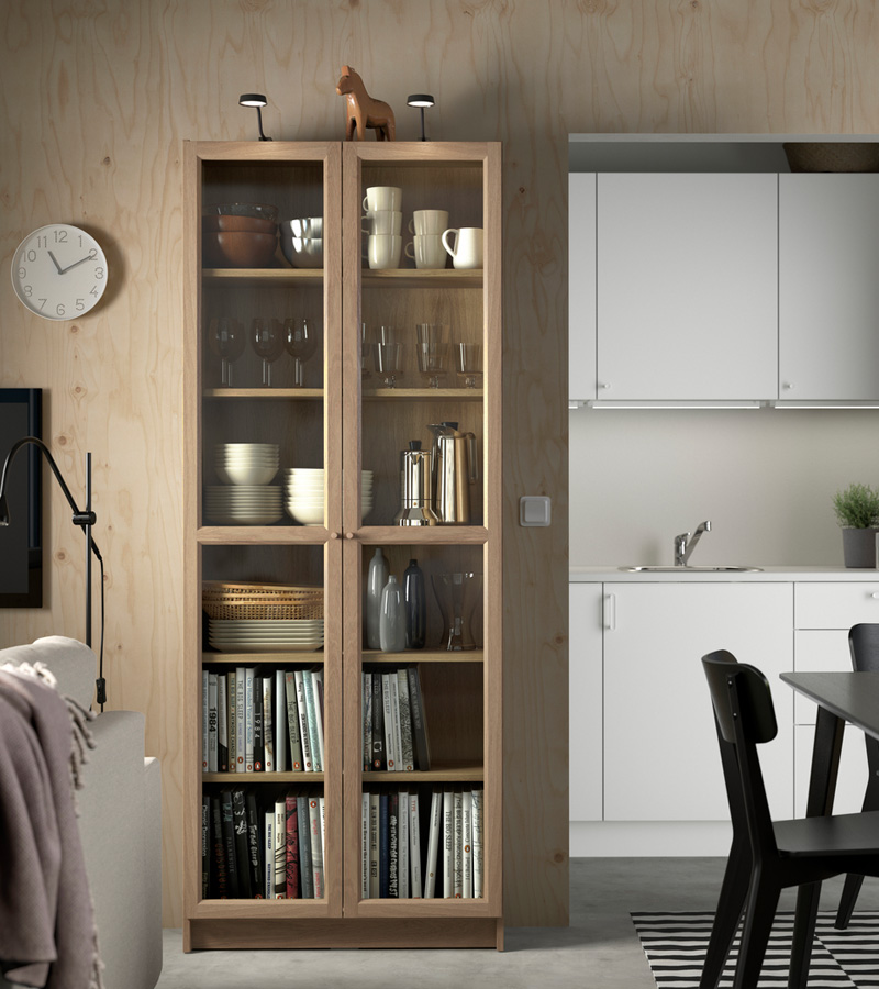 IKEA-billy cam kapakli kitaplik 99483320