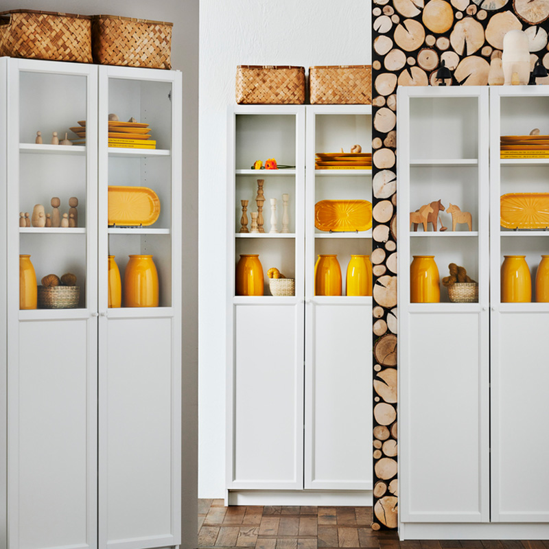 IKEA-billy cam kapakli kitapliklar 69281776