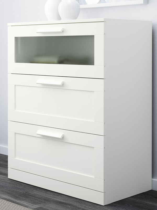 IKEA-brimnes beyaz 78x95 cm 3 cekmeceli sifonyer 00392041 03