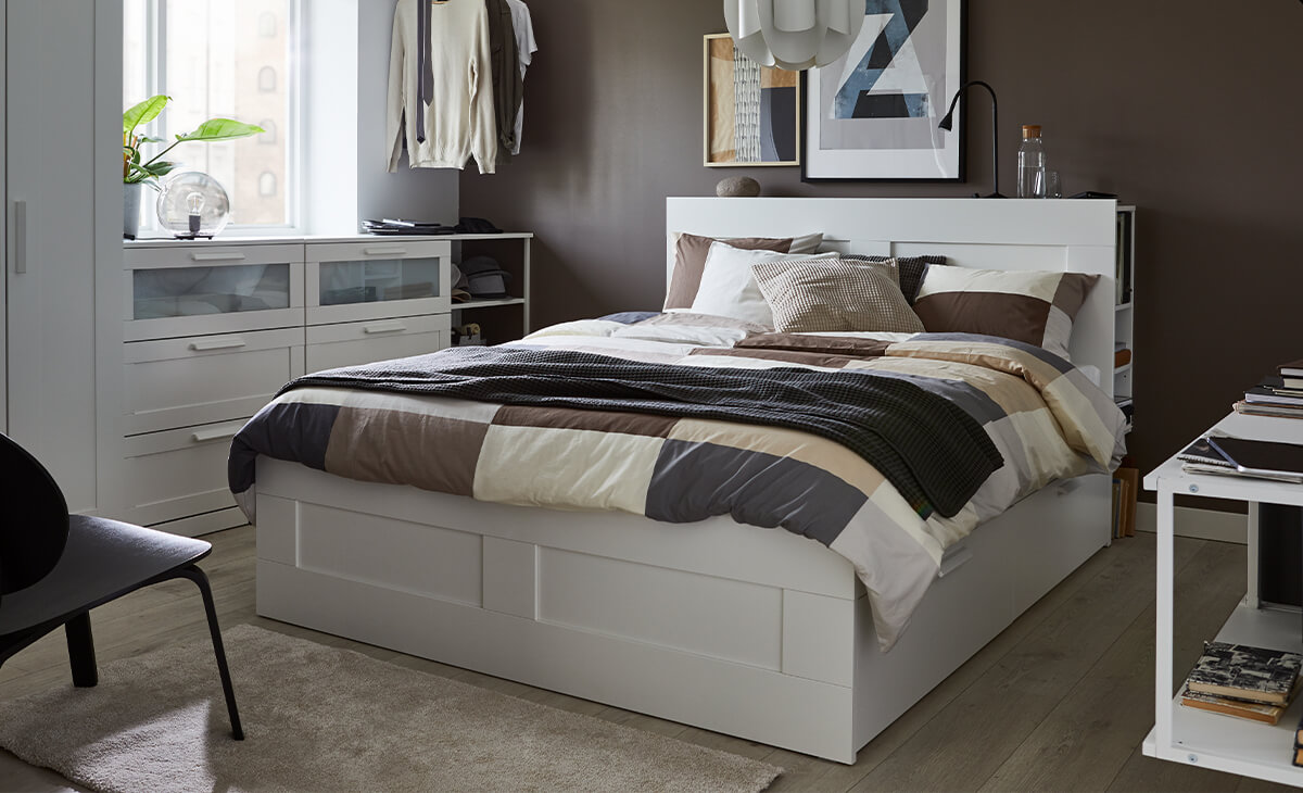IKEA-brimnes luroy beyaz 160x200 cm cift kisilik baza 01