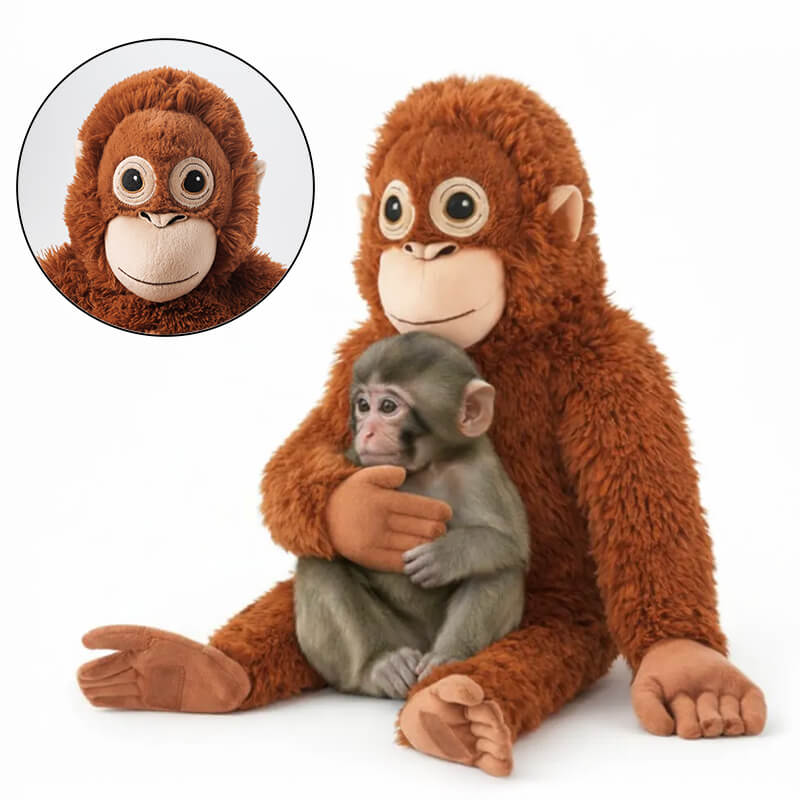 IKEA-djungelskog kahverengi yumusak oyuncak orangutan 01