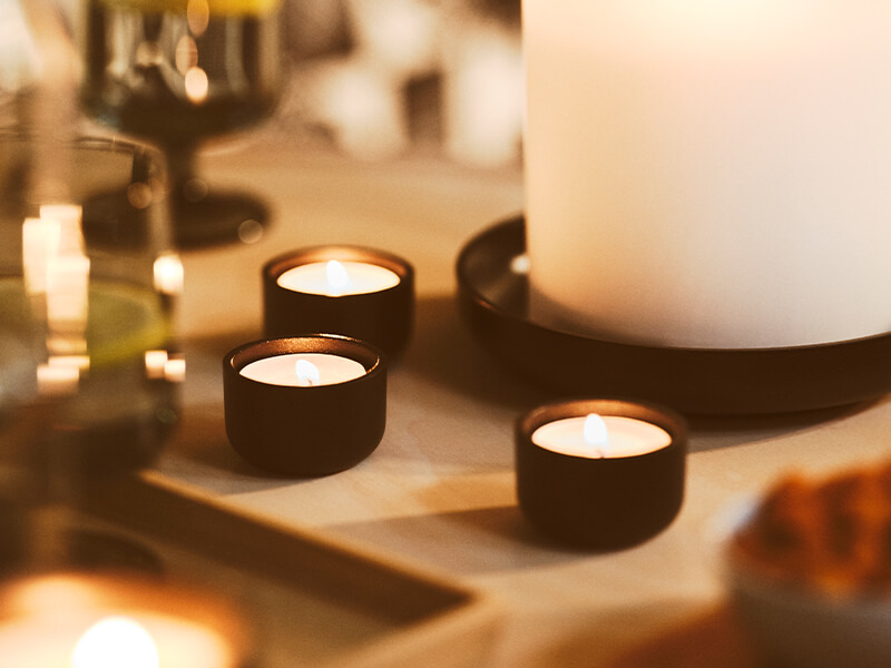 IKEA-glimma beyaz tealight mum 01