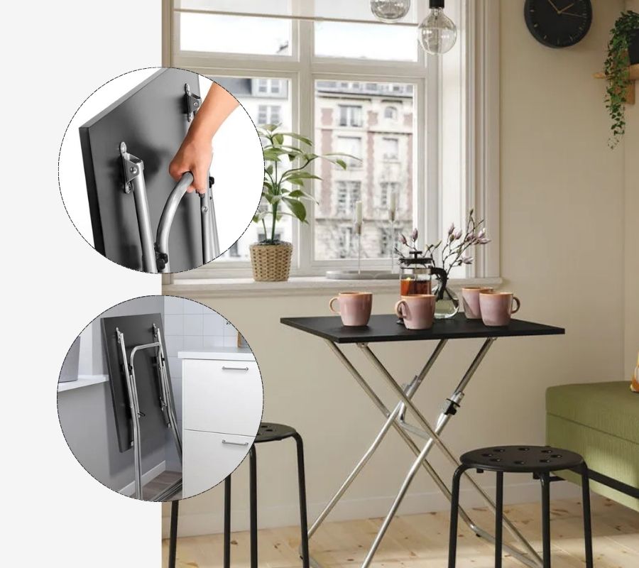 IKEA-gunde siyah 1 2 kisilik katlanir mutfak masasi 00546897 02