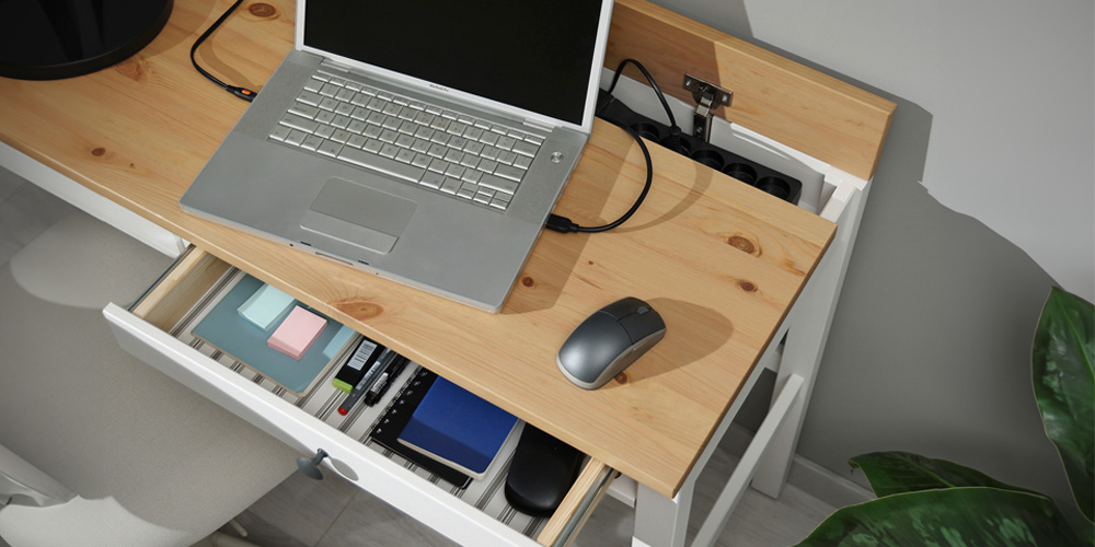 HEMNES white stain/light brown 120x47 cm desk - 30534954 | IKEA