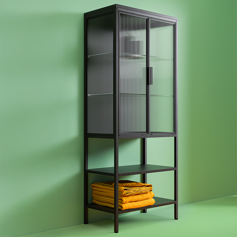 IKEA-mossjon antrasit sazli cam 60x34x146 cm vitrin 30564333 01