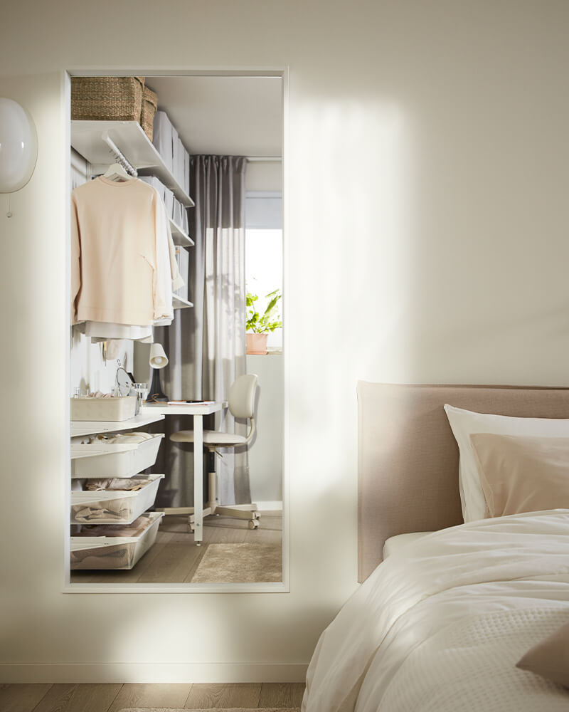 IKEA-nissedal beyaz boy aynasi 01