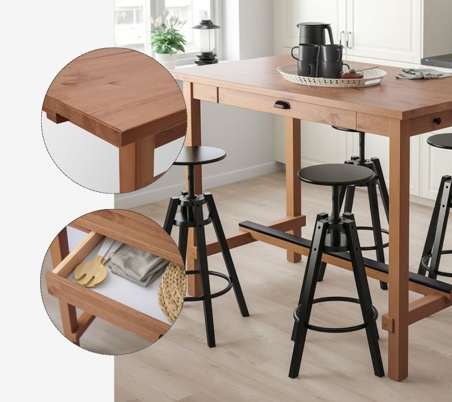 IKEA-nordviken antika vernik 4 kisilik bar masasi 50488545 02
