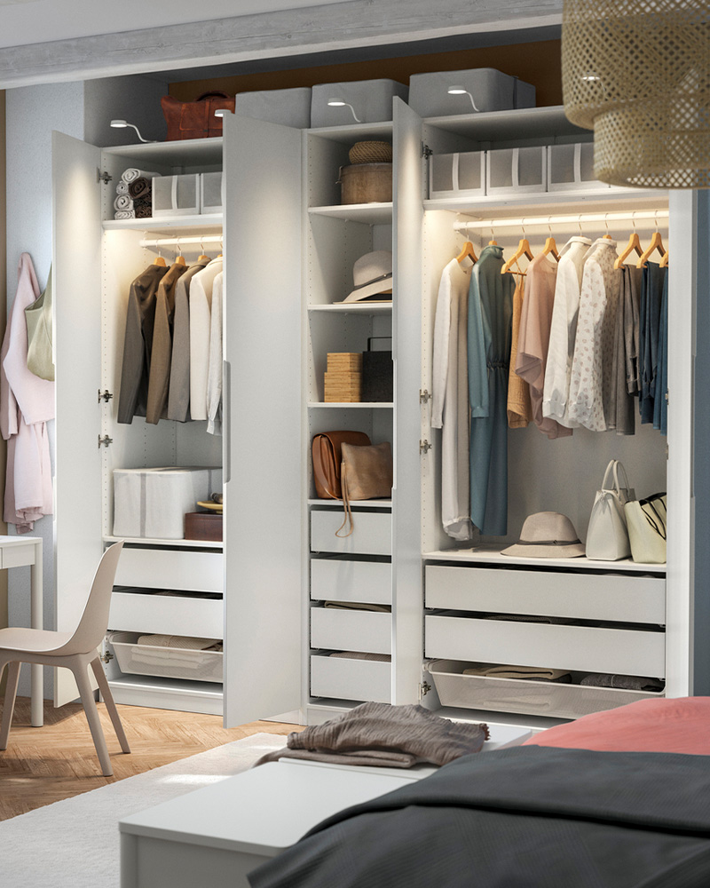 IKEA-pax beyaz gardirop