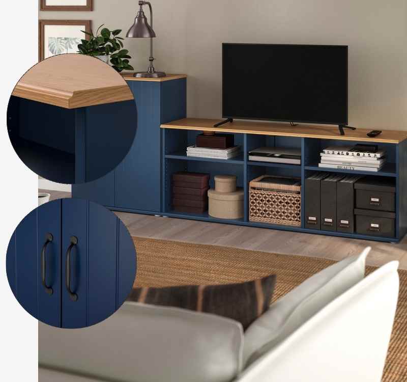 IKEA-skruvby mavi siyah 226x38x90 cm tv unitesi 79494602 02