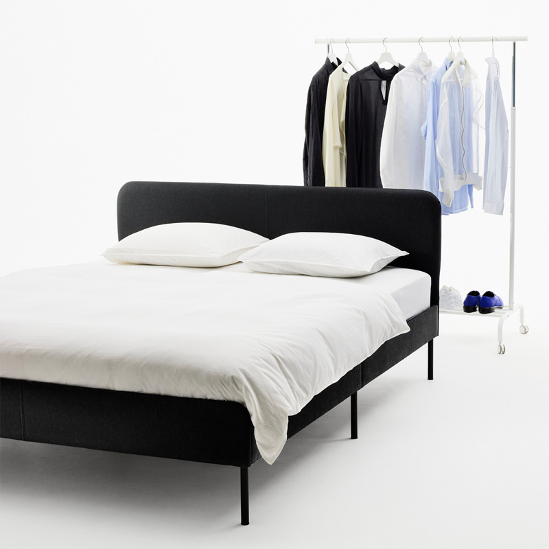 SLATTUM vissle dark grey 160x200 cm double bed - 40571248 | IKEA