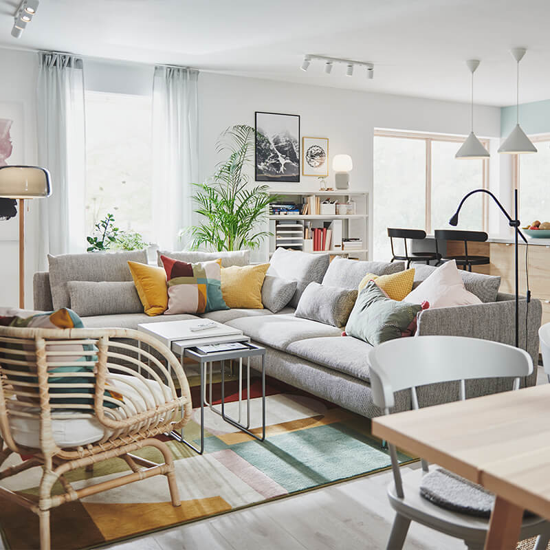 IKEA-soderhamn viarp bej kahverengi 4 lu kose kanepe 01